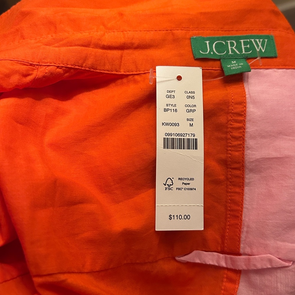 J. Crew Button-up beach shirt in colorblock runs large - Picture 6 of 6